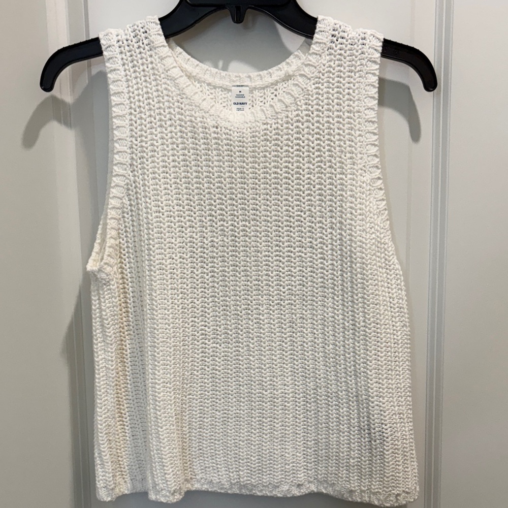 Old Navy Cream Knit Sleeveless Tank Top